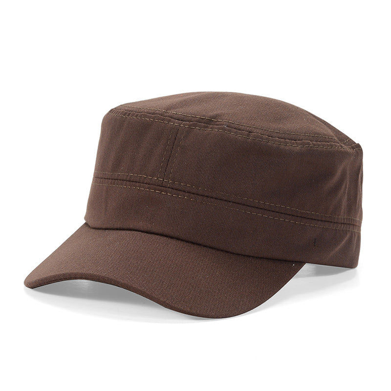 Adjustable Cotton Flat Top Military Cap