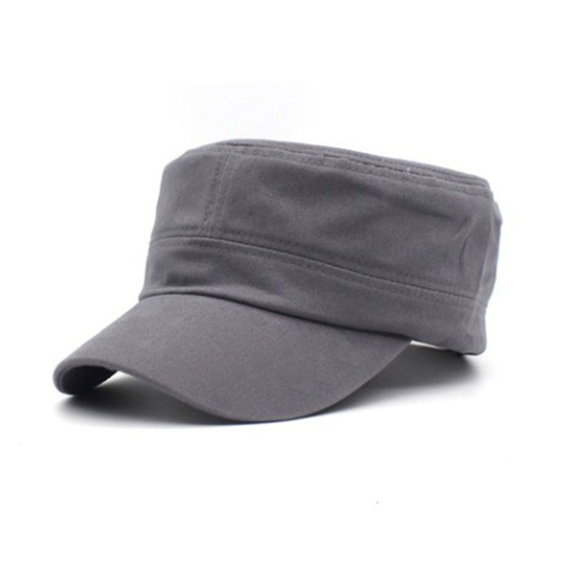 Adjustable Cotton Flat Top Military Cap