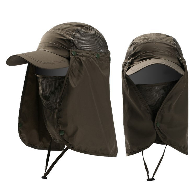 Polyester Outdoor Sun Hat with Removable Face Cover and Neck Flap