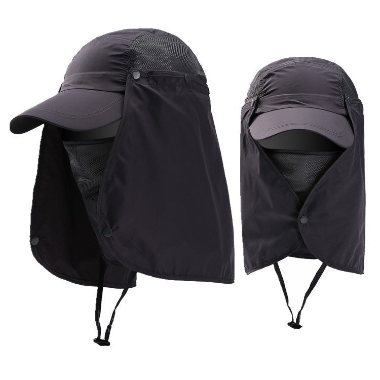 Polyester Outdoor Sun Hat with Removable Face Cover and Neck Flap