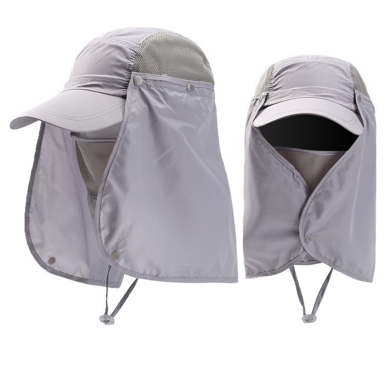 Polyester Outdoor Sun Hat with Removable Face Cover and Neck Flap