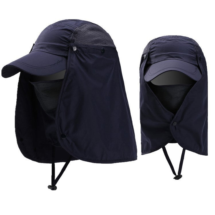 Polyester Outdoor Sun Hat with Removable Face Cover and Neck Flap