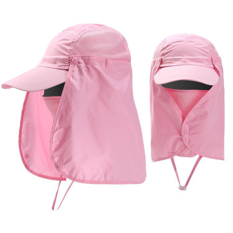 Polyester Outdoor Sun Hat with Removable Face Cover and Neck Flap