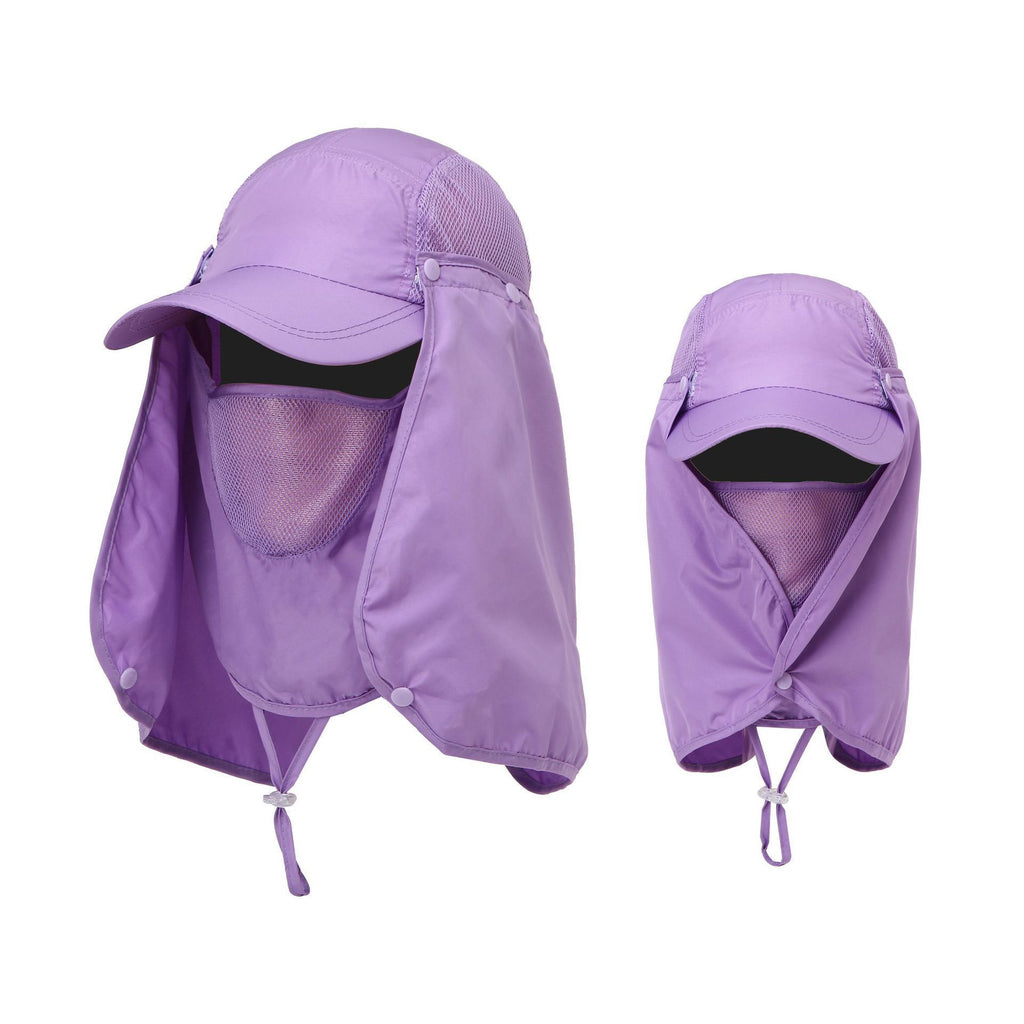 Polyester Outdoor Sun Hat with Removable Face Cover and Neck Flap