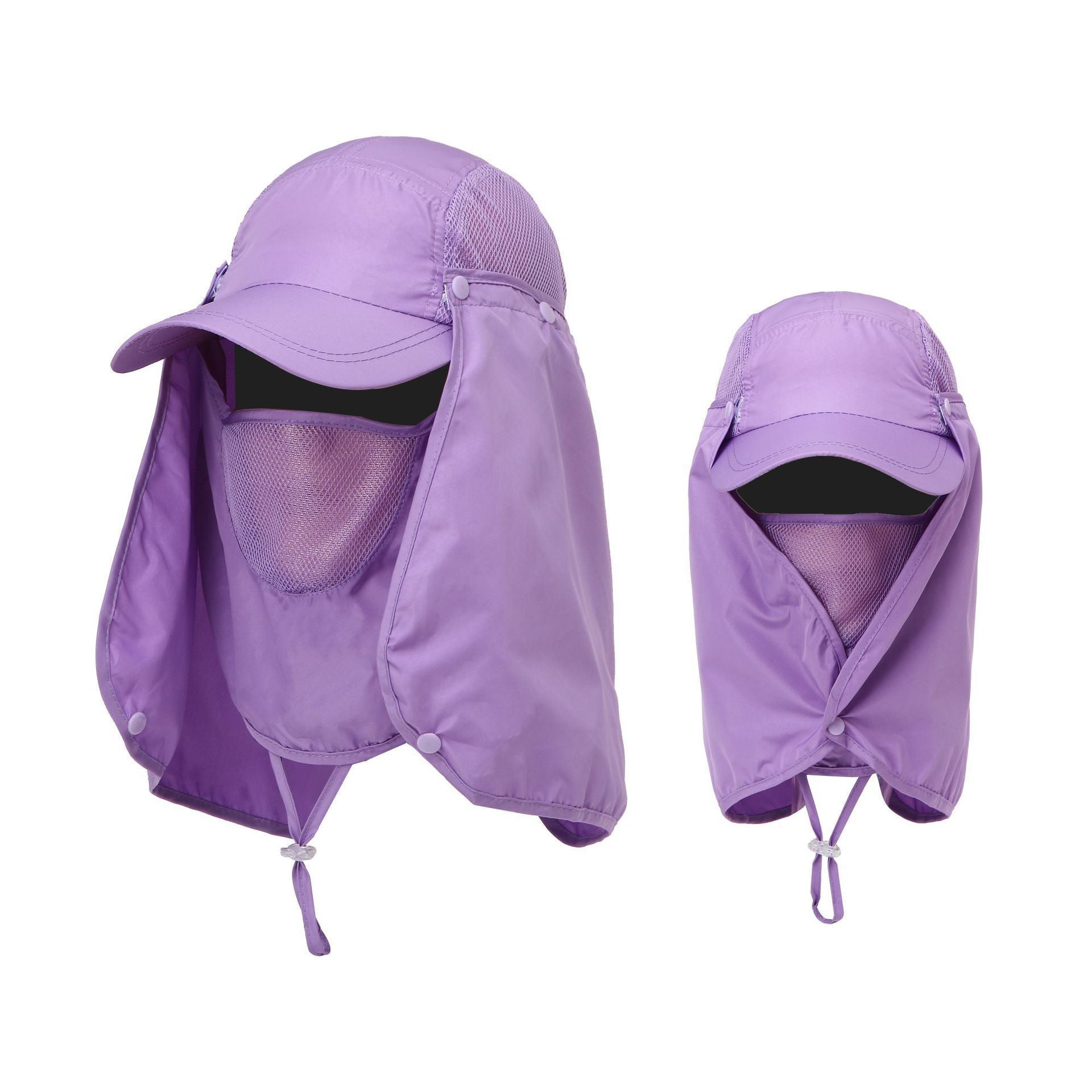 Polyester Outdoor Sun Hat with Removable Face Cover and Neck Flap