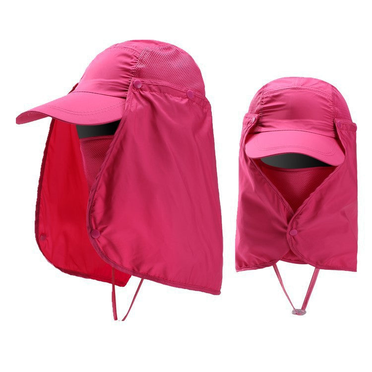 Polyester Outdoor Sun Hat with Removable Face Cover and Neck Flap
