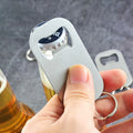 Stainless Steel Flat Beer Bottle Opener Keychain