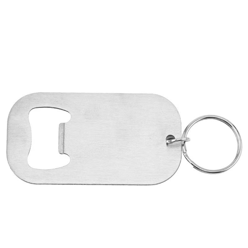 Stainless Steel Flat Beer Bottle Opener Keychain