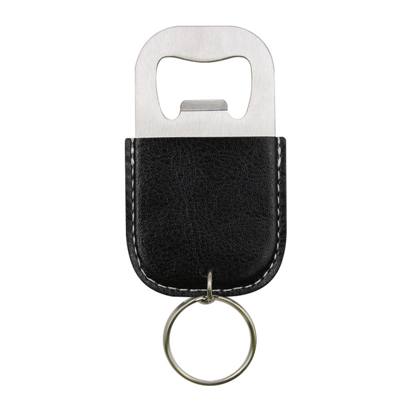 Vegan Leather Paddle Bottle Opener Keychain