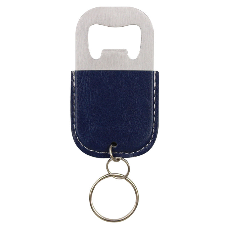 Vegan Leather Paddle Bottle Opener Keychain