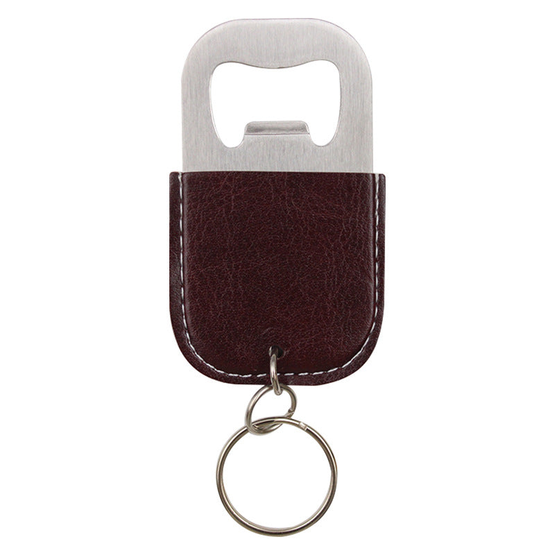 Vegan Leather Paddle Bottle Opener Keychain