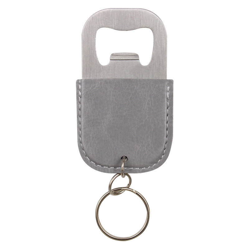 Vegan Leather Paddle Bottle Opener Keychain