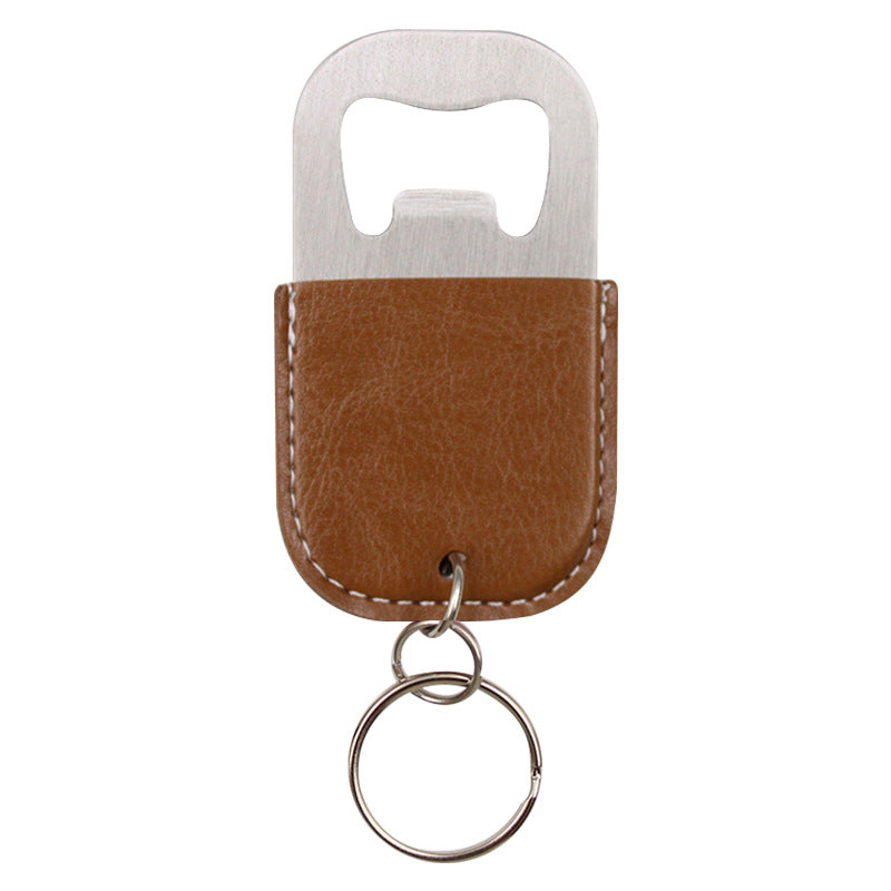 Vegan Leather Paddle Bottle Opener Keychain