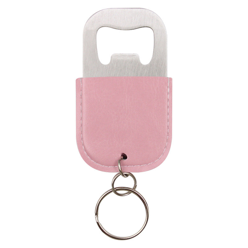 Vegan Leather Paddle Bottle Opener Keychain