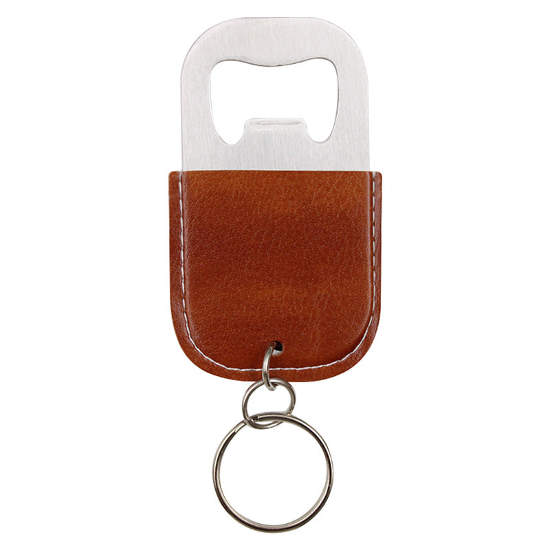 Vegan Leather Paddle Bottle Opener Keychain