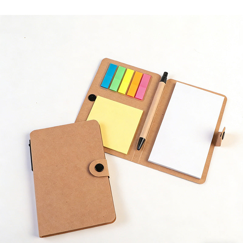 Kraft Sticky Notebook with Pen