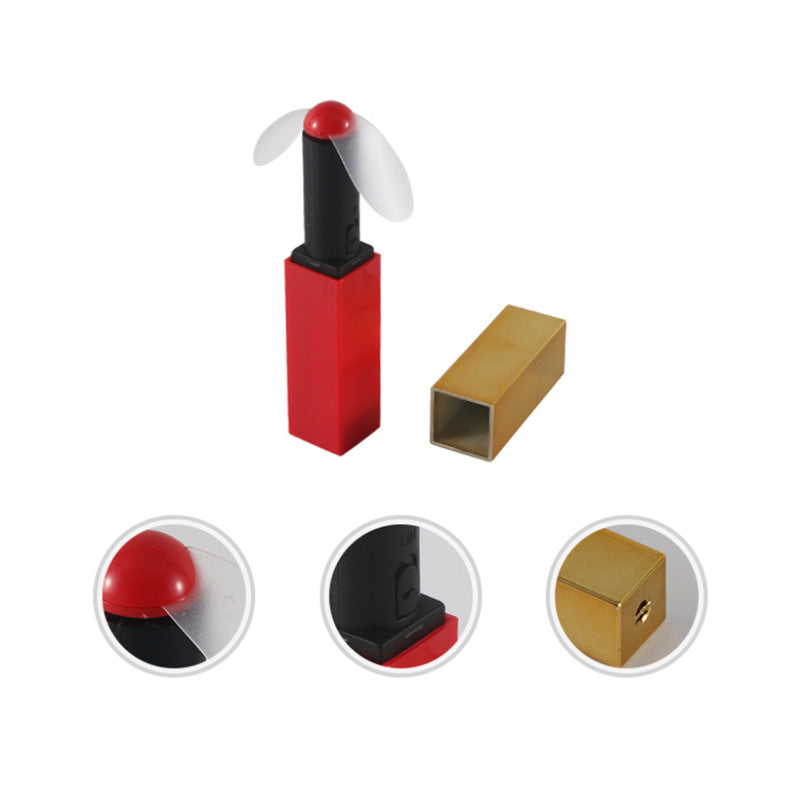 Mini Handheld Lipstick Fan in Gold Bar Shape