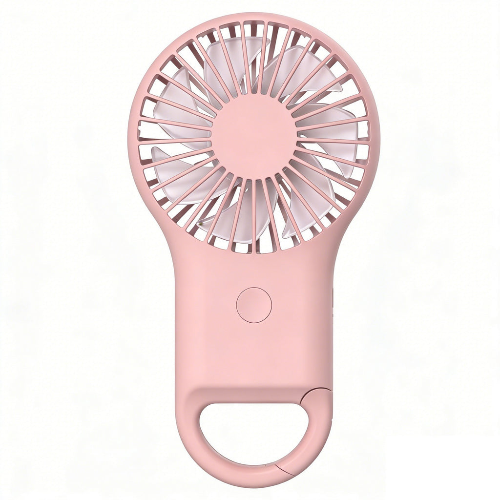 Compact Hand Fan with LED Light and Carabiner