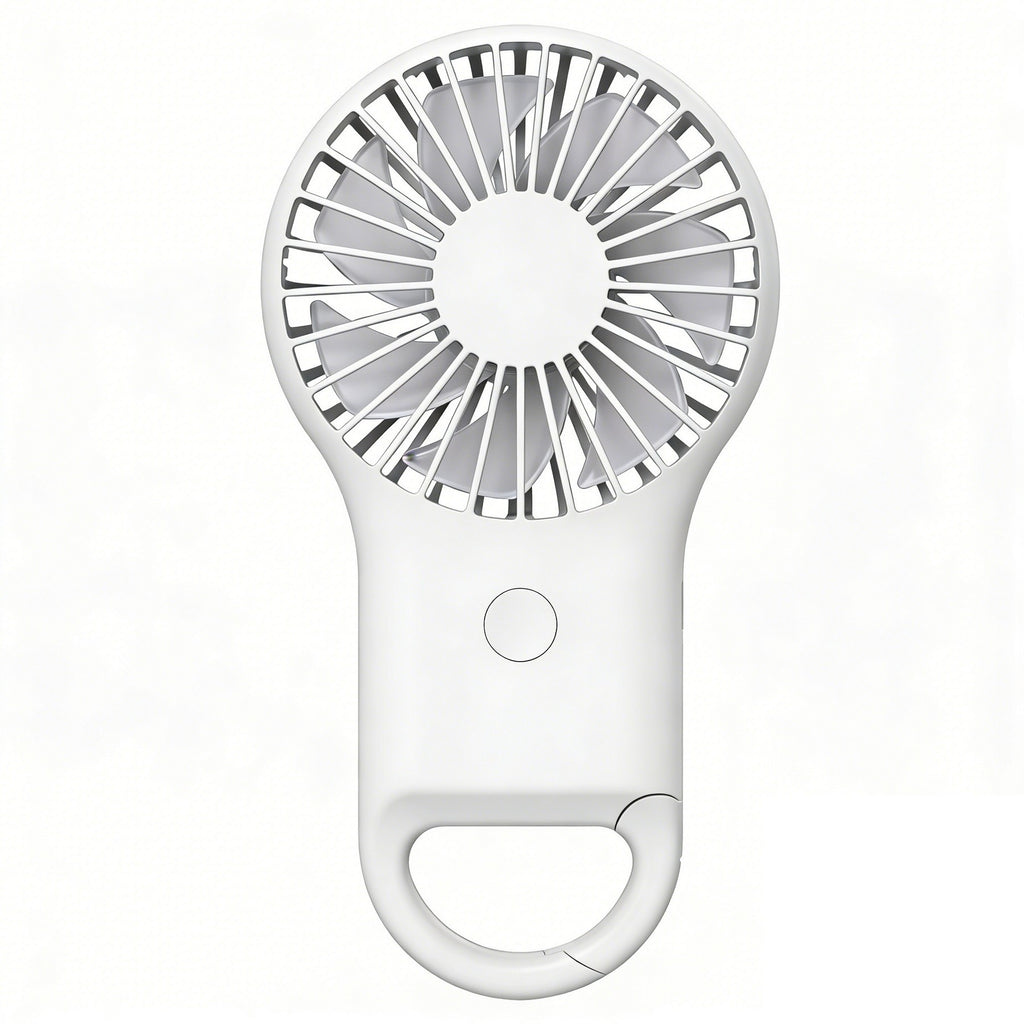 Compact Hand Fan with LED Light and Carabiner