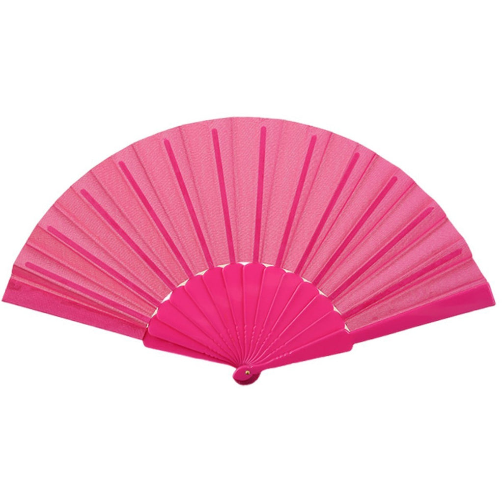 Folding Fabric Fan with Plastic Handle