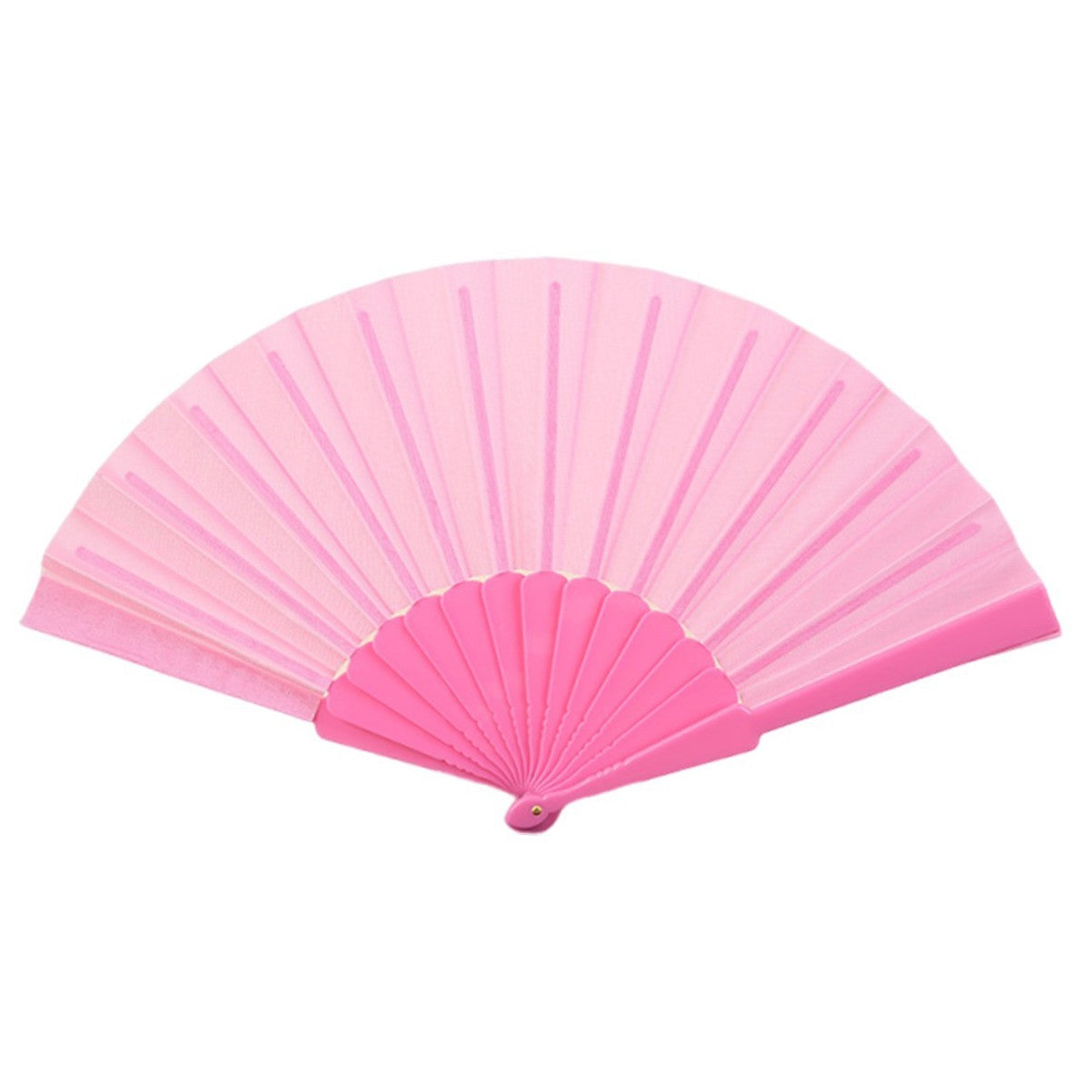Folding Fabric Fan with Plastic Handle