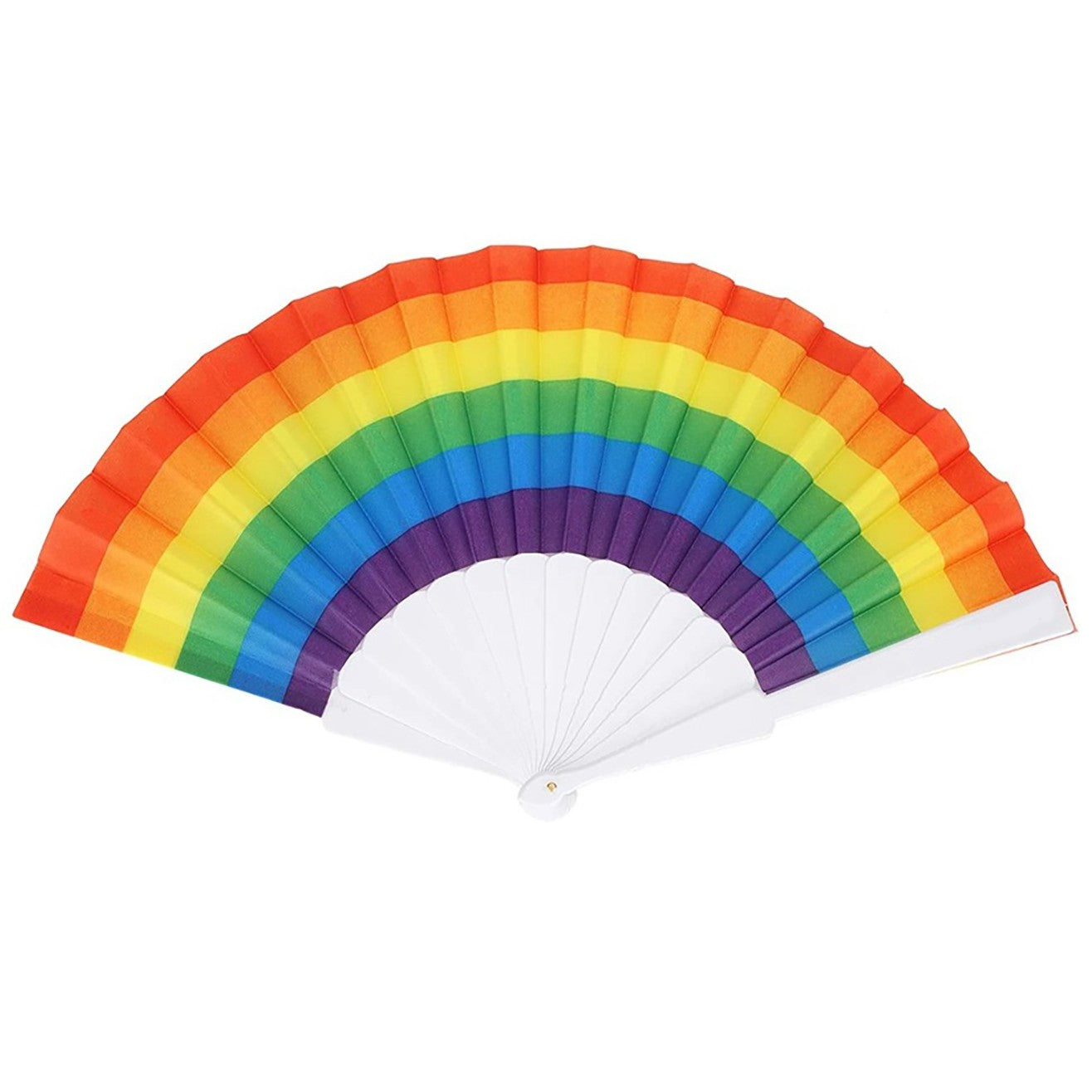 Folding Fabric Fan with Plastic Handle