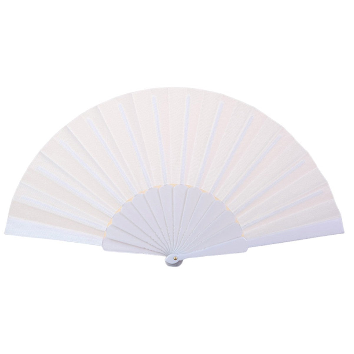 Folding Fabric Fan with Plastic Handle