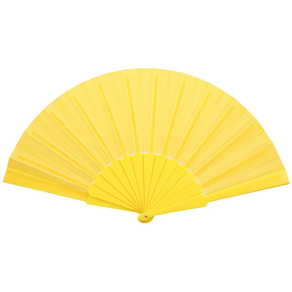 Folding Fabric Fan with Plastic Handle
