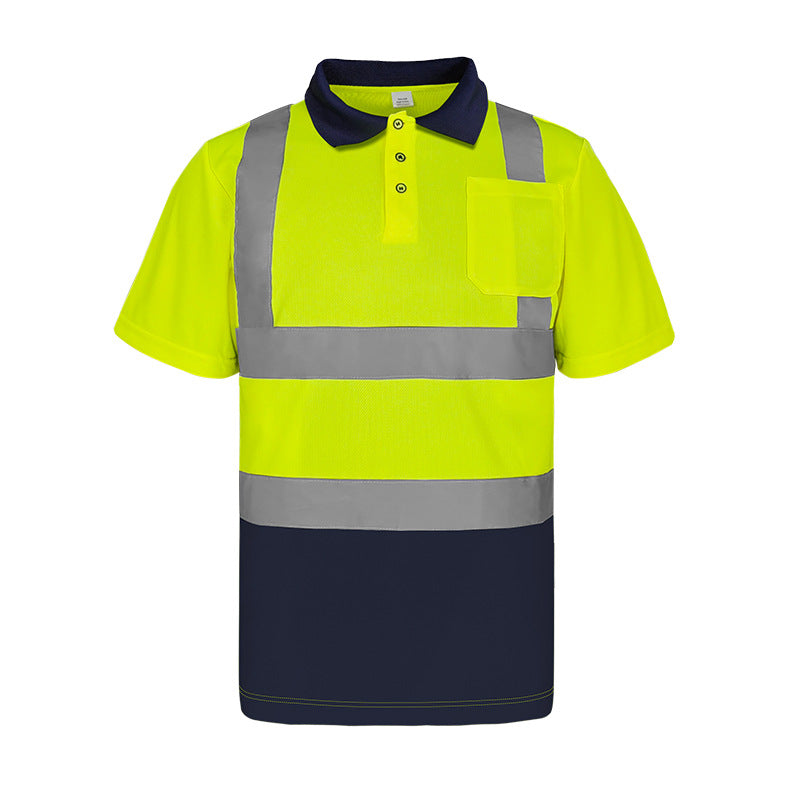 Color Block Hi-Vis Safety Polo with 2" Reflective Tape and Pocket