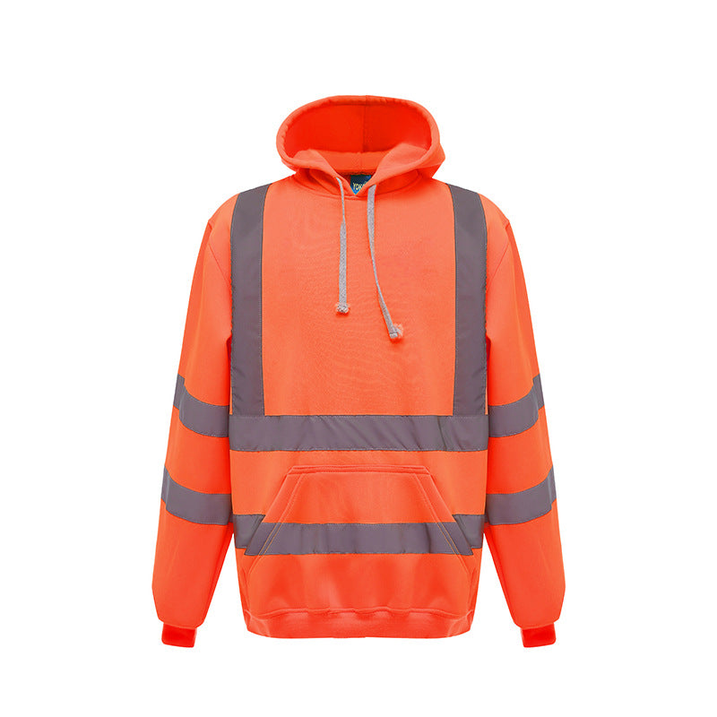 High Visibility Double-Band Reflective Tape Hoodie with Pocket and 2" Tape