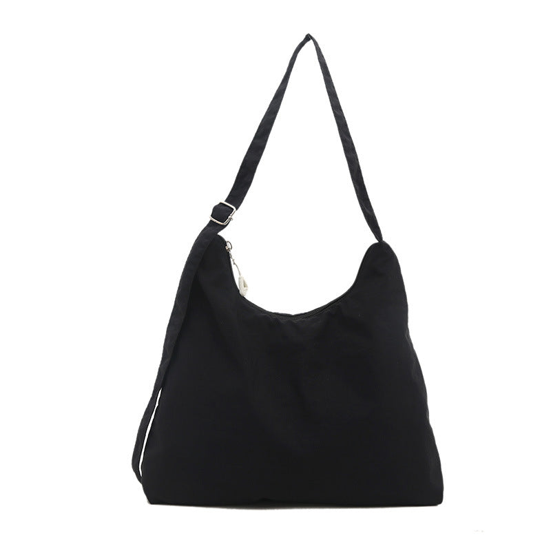 Canvas Zipper Tote Bag with Adjustable Shoulder Strap