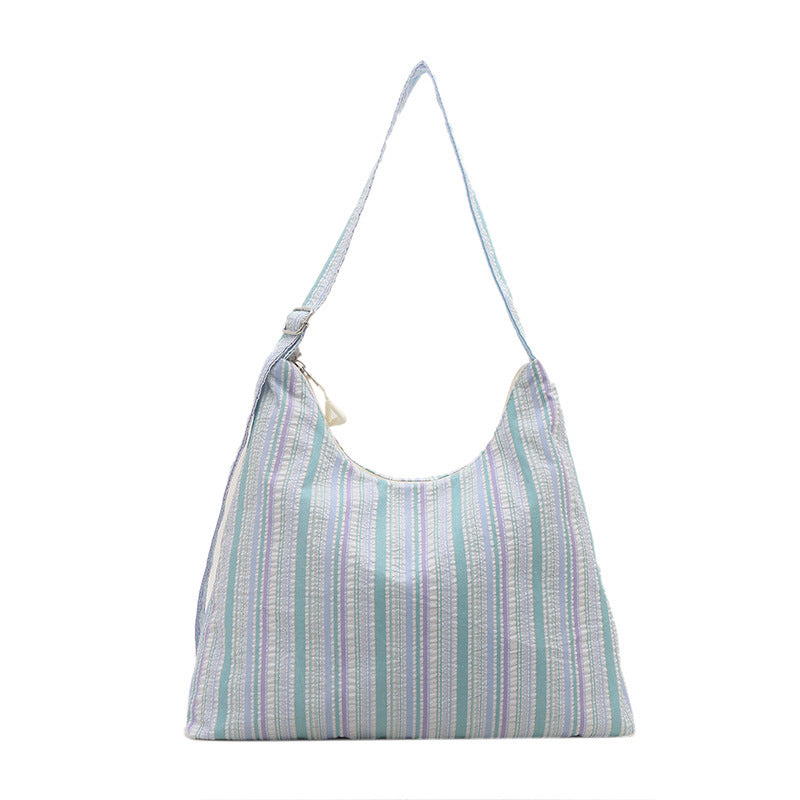 Canvas Zipper Tote Bag with Adjustable Shoulder Strap