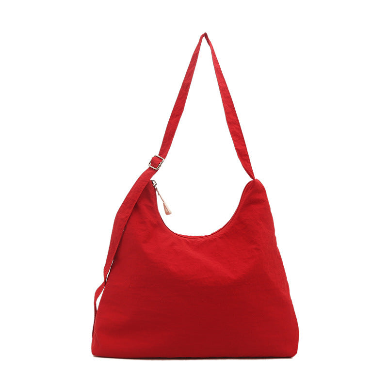 Canvas Zipper Tote Bag with Adjustable Shoulder Strap