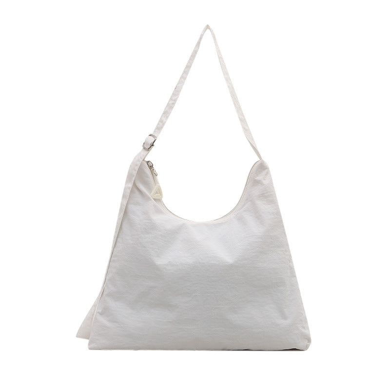 Canvas Zipper Tote Bag with Adjustable Shoulder Strap