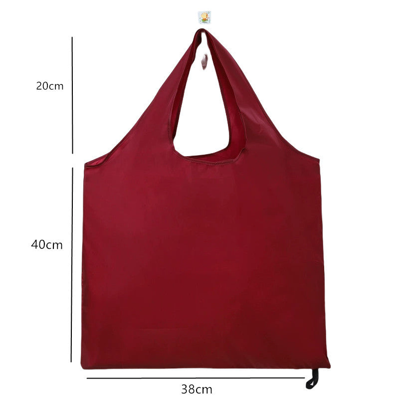 Foldable Reusable Polyester Shopping Tote with Elastic Strap