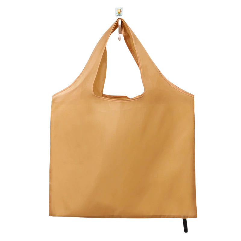 Foldable Reusable Polyester Shopping Tote with Elastic Strap