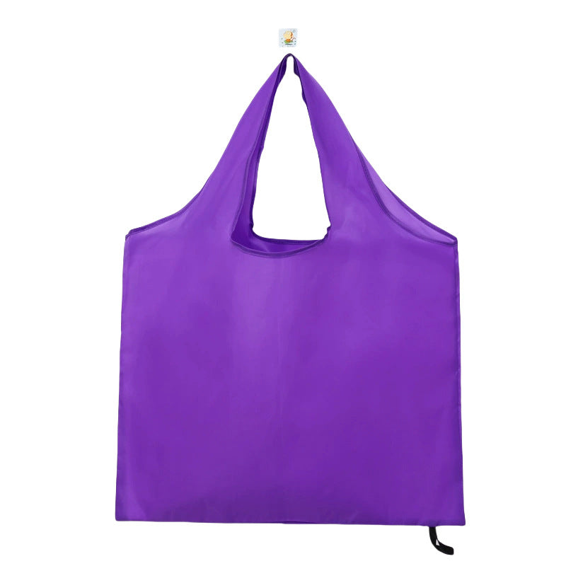 Foldable Reusable Polyester Shopping Tote with Elastic Strap