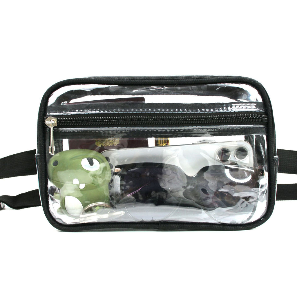 Stadium-Approved Clear PVC Fanny Pack with Two Zipper Pockets