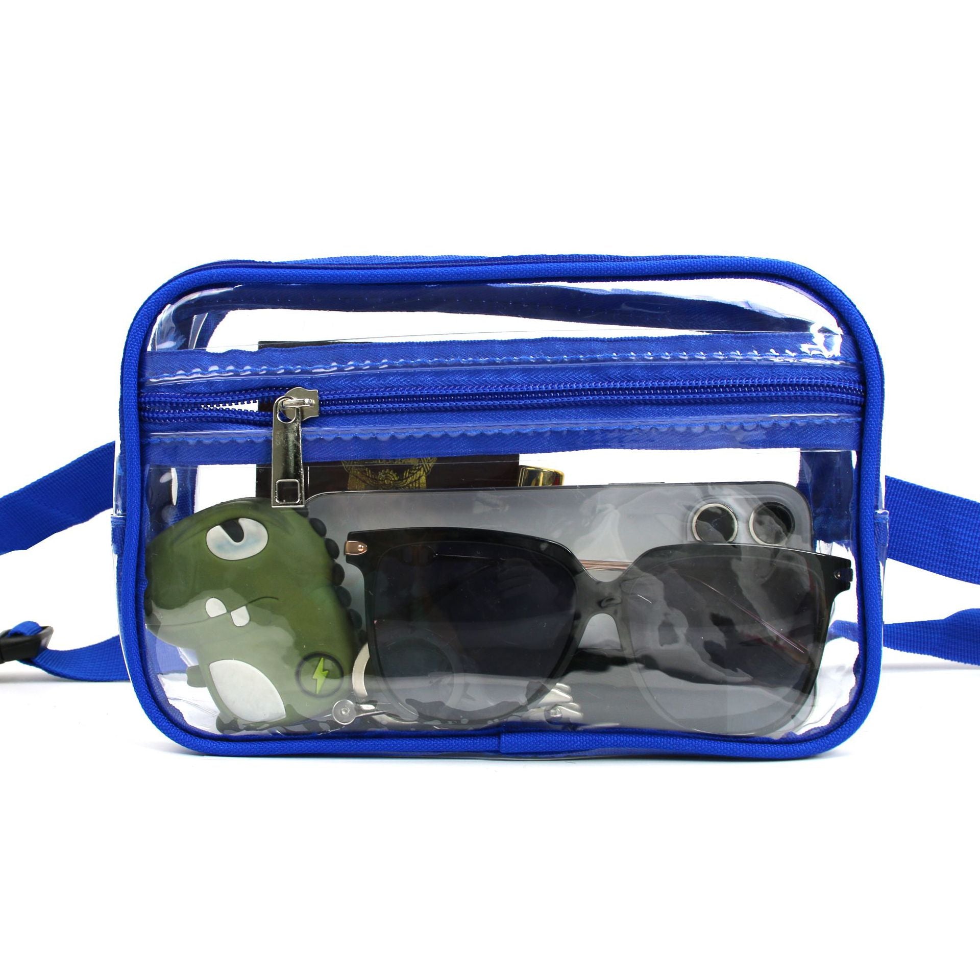 Stadium-Approved Clear PVC Fanny Pack with Two Zipper Pockets