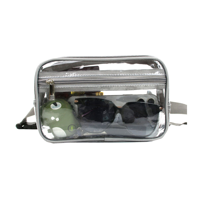 Stadium-Approved Clear PVC Fanny Pack with Two Zipper Pockets