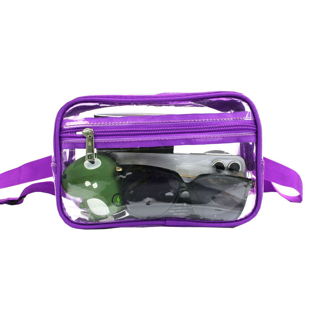 Stadium-Approved Clear PVC Fanny Pack with Two Zipper Pockets