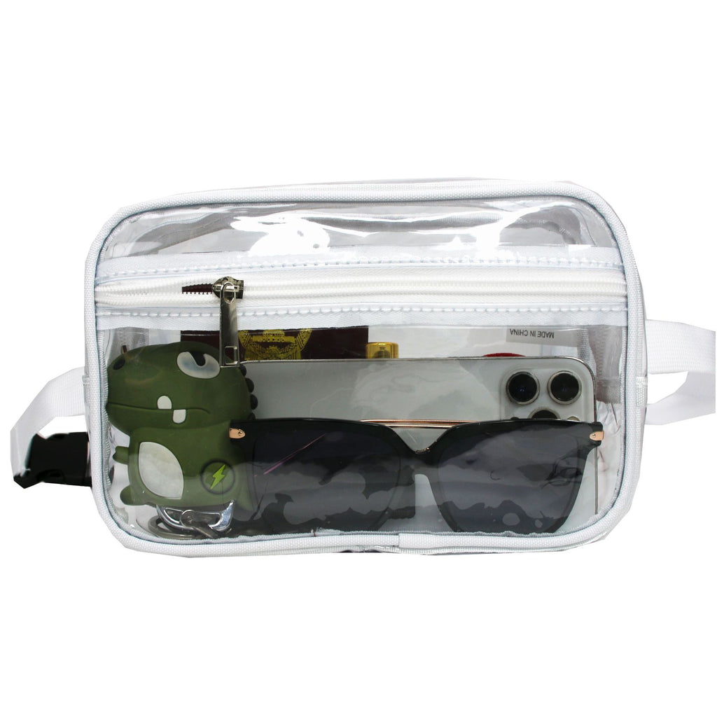 Stadium-Approved Clear PVC Fanny Pack with Two Zipper Pockets