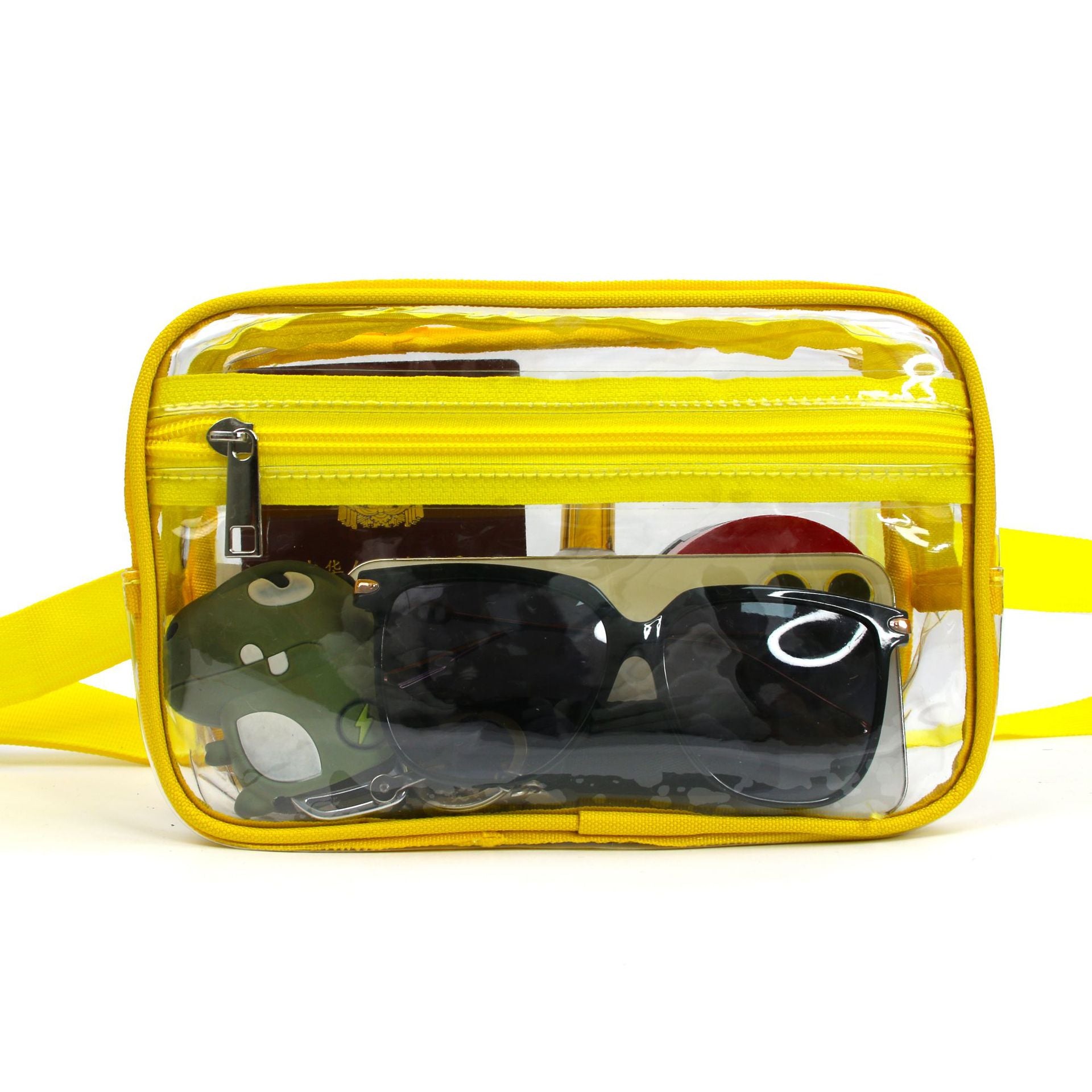 Stadium-Approved Clear PVC Fanny Pack with Two Zipper Pockets