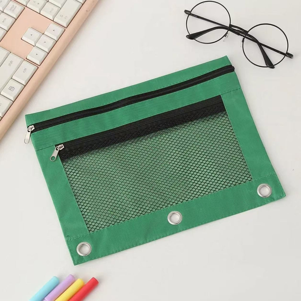 Three-Ring Pencil Pouch with Zipper