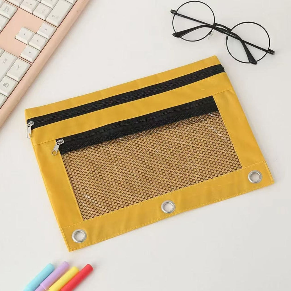 Three-Ring Pencil Pouch with Zipper