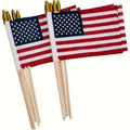 4" x 6" American Stick Flag with Spear Top, 9.8" Dowel
