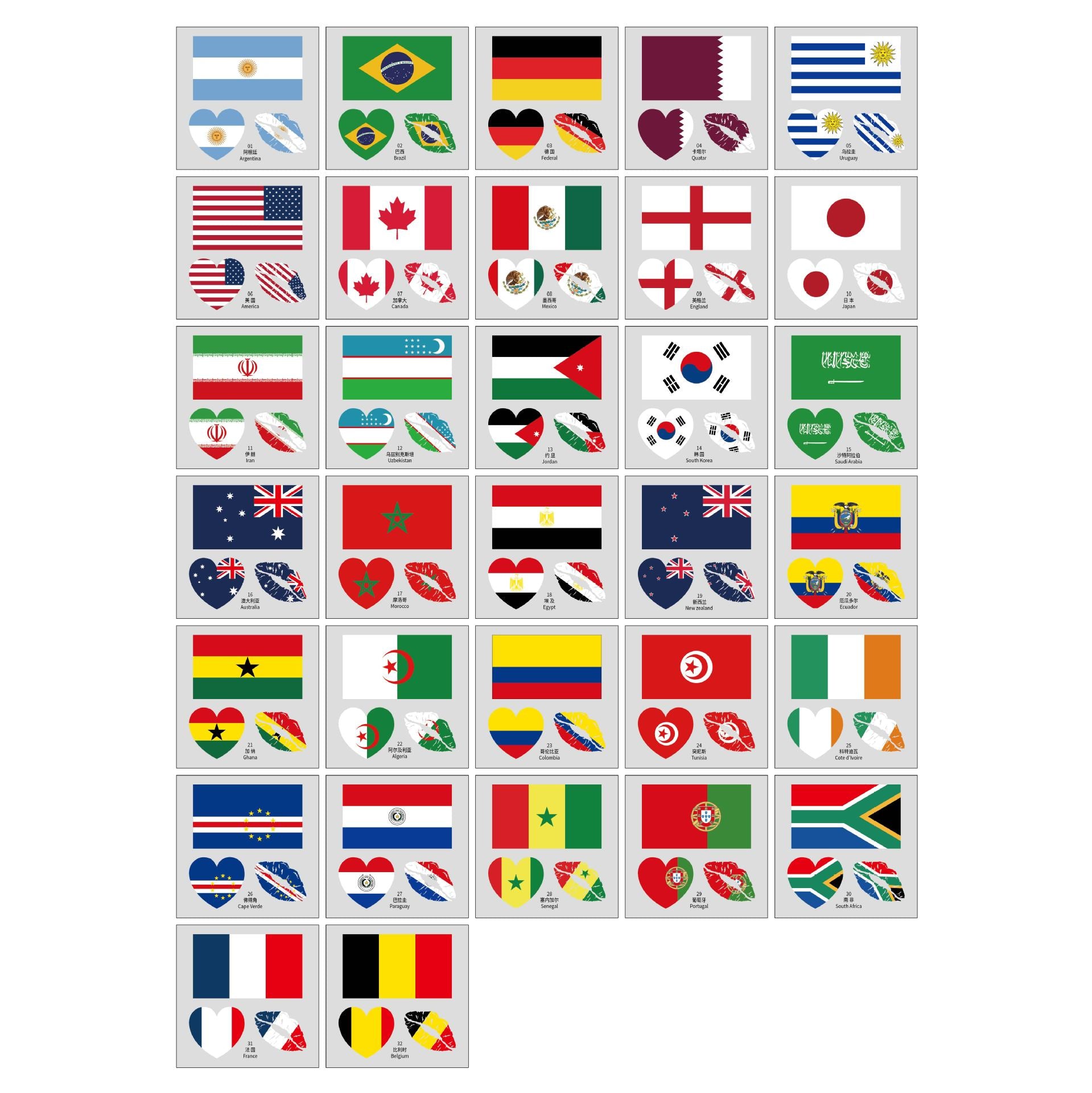 Custom Flag Temporary Tattoos