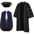 Unisex Doctoral Graduation Gown with Hood and 8-Side Tam